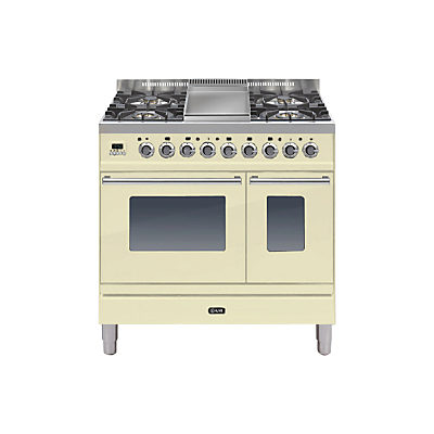 ILVE PDW90FE3 Roma Dual Fuel Freestanding Range Cooker Cream
